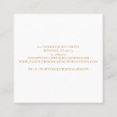 Gardener Blush Pink Blütenhoney Biene Quadratische Visitenkarte (Rückseite)