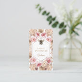 Gardener Boho Blush Pink Floral Gold Visitenkarte (Stehend Vorderseite)