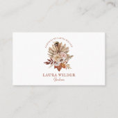 Gardener Boho Terracotta Cream Floral Visitenkarte (Vorderseite)