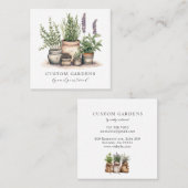 Gardener Business Card Quadratische Visitenkarte (Vorne/Hinten)