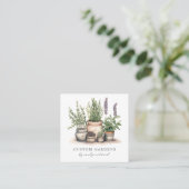 Gardener Business Card Quadratische Visitenkarte (Stehend Vorderseite)