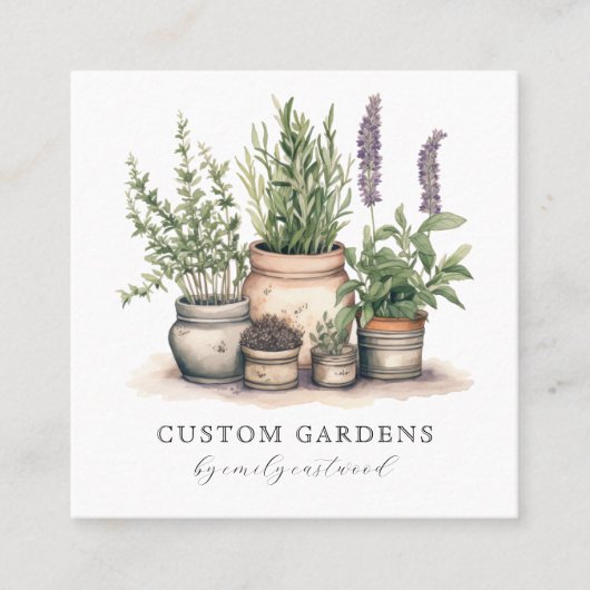 Gardener Business Card Quadratische Visitenkarte (Vorderseite)