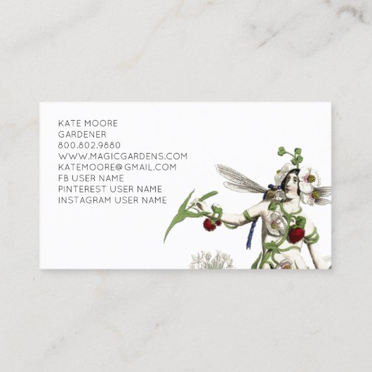 Gardener Enchanted Fairy Pond Visitenkarte (Rückseite)