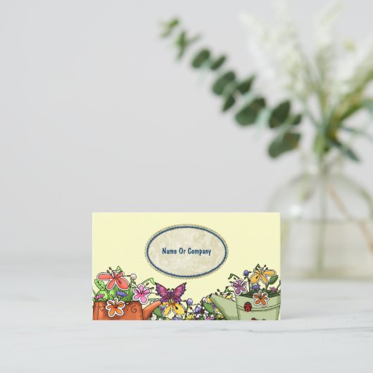 Gardener Floral Business Cards Visitenkarte (Stehend Vorderseite)