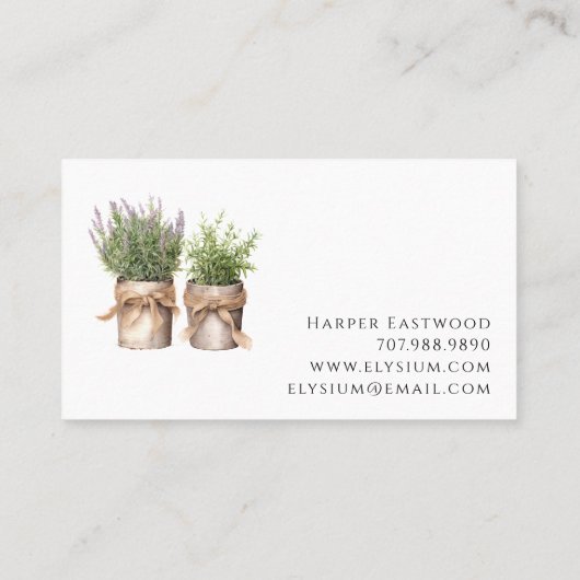 Gardener Foto Template Business Card Visitenkarte (Rückseite)