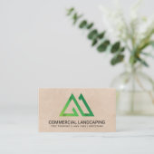 Gardener | Green Stylized Mountains Logo Visitenkarte (Stehend Vorderseite)