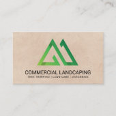 Gardener | Green Stylized Mountains Logo Visitenkarte (Vorderseite)