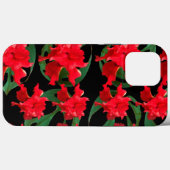 Gardener Hibiskus Monstera Muster Black Case-Mate iPhone Hülle (Rückseite (Horizontal))