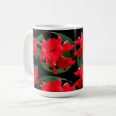 Gardener Hibiskus Monstera Muster Black Kaffeetasse (Vorderseite Links)