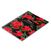 Gardener Hibiskus Monstera Muster Schwarz Notizblock (Linke Seite)