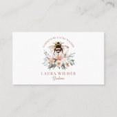 Gardener Honey Bee Blush Peach Pink Floral Visitenkarte (Vorderseite)
