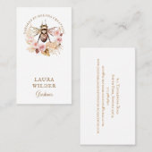 Gardener Honey Bee Blush Pink Creme Floral Visitenkarte (Vorne/Hinten)