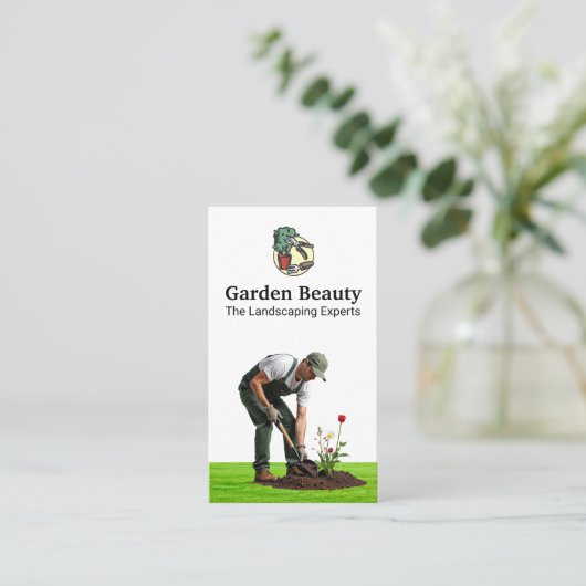 Gardener | Landscaping-Tools Visitenkarte (Stehend Vorderseite)