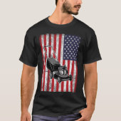 Gardener Lawn Mower USA Flag Proud Landsc T-Shirt (Vorderseite)