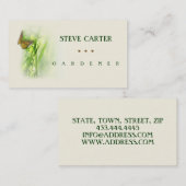 Gardener Meadow Butterfly Florist Plants Green Visitenkarte (Vorne/Hinten)