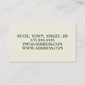 Gardener Meadow Butterfly Florist Plants Green Visitenkarte (Rückseite)