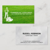 Gardener Mowing Lawn | Gras schneiden Visitenkarte (Vorne/Hinten)