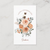Gardener Peach Green Floral Visitenkarte (Vorderseite)