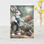 Gardener Rabbit Birthday Karte (Gelbe Blume)
