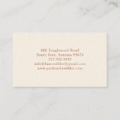 Gardener Rustic Boho Floral Business Card Visitenkarte (Rückseite)