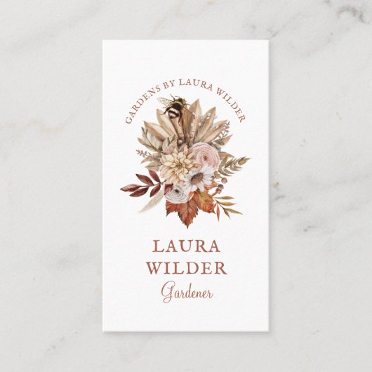 Gardener Rustic Floral Business Card Visitenkarte (Vorderseite)