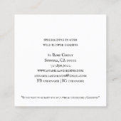 Gardener Square Business Card Quadratische Visitenkarte (Rückseite)