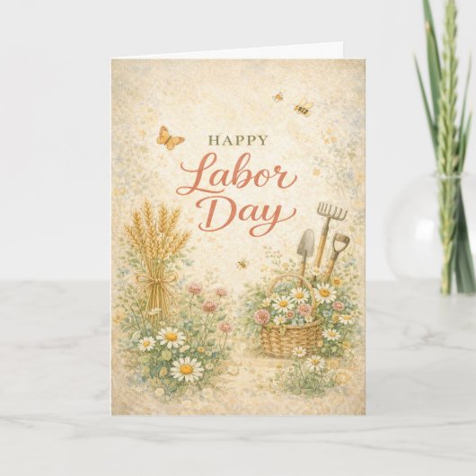 Gardeners Floral Tools Happy Labor Day Karte (Vorderseite)