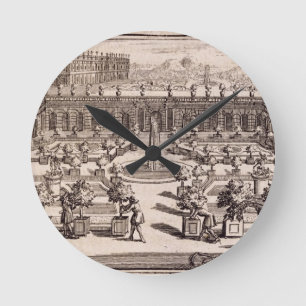 Gardeners working in an orange garden, from 'Le Pa Runde Wanduhr