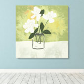 Gardenia Blume Bloom Custom Background Leinwanddruck (Insitu (Holzboden))