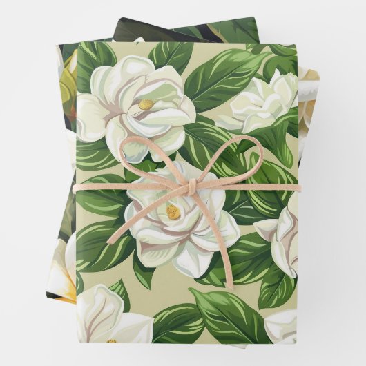 Gardenia Blume Wrapping Paper Geschenkpapier Set (Beispiel)