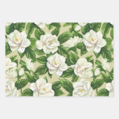 Gardenia Blume Wrapping Paper Geschenkpapier Set (Vorderseite)