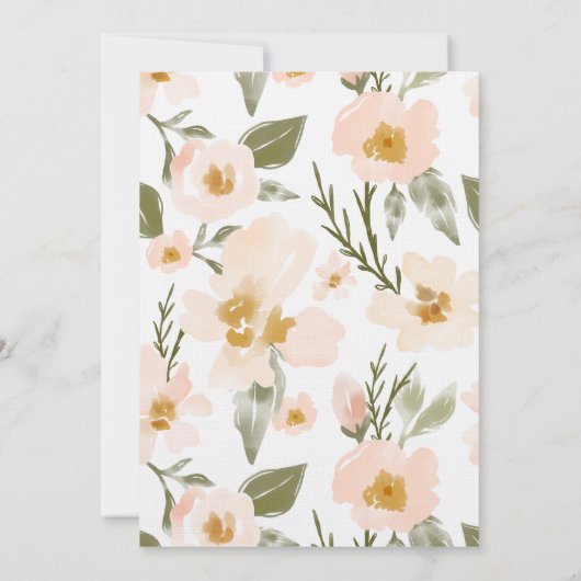 Gardenia Blush Wasserfarbe Abstrakt Blütenrosa Save The Date (Rückseite)