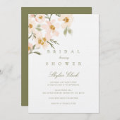 Gardenia Blush Wasserfarbe Abstrakt Einladung (Vorne/Hinten)