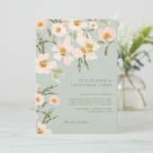 Gardenia Blush Wasserfarbe Abstrakte Blütenminze Einladung (Stehend Vorderseite)