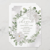 Gardenia-Brautparty Einladung (Vorne/Hinten)