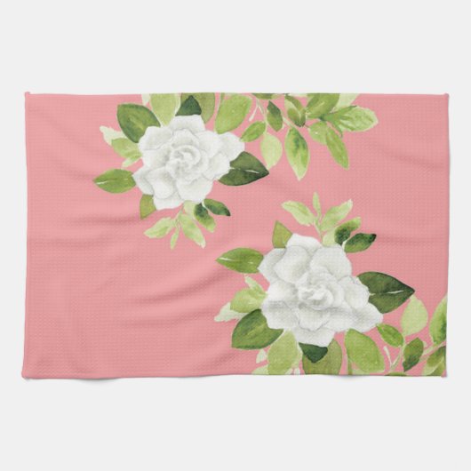 Gardenia cape jasmine florale Blume Küche Handtüch Geschirrtuch (Horizontal)