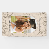 Gardenia Floral Arch Tan Foto Abschluss Banner (Horizontal)