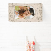 Gardenia Floral Arch Tan Foto Abschluss Banner (InSitu)