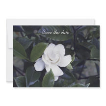Gardenia Floral Save the Date Card