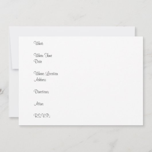 Gardenia-Hintergrund-Einladung Einladung (Rückseite)