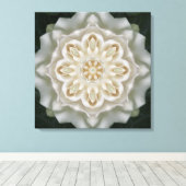 Gardenia Inner Glow Mandala Canvas Print Leinwanddruck (Insitu (Holzboden))