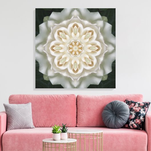 Gardenia Inner Glow Mandala Canvas Print Leinwanddruck (Insitu (Wohnzimmer))