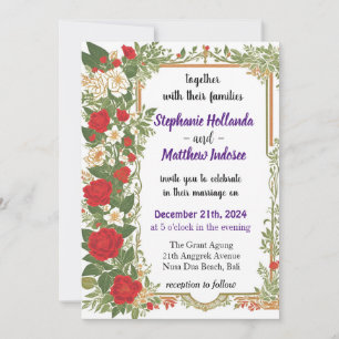Gardenia Liebe Freude Ewige Verpflichtung Hochzeit Einladung