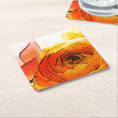 Gardenia Rechteckiger Pappuntersetzer (angewinkelt)