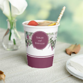 Gardenia / Snapdragon Wedding Lila Paper Cup Pappbecher