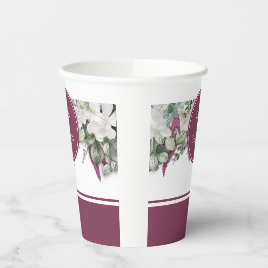 Gardenia / Snapdragon Wedding Lila Paper Cup Pappbecher (Links)
