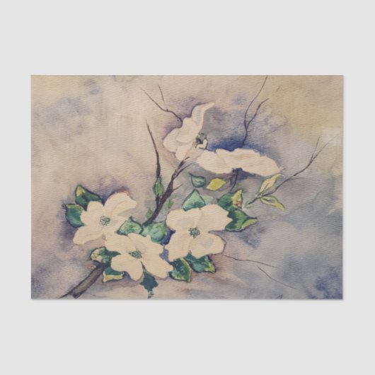 Gardenia Watercolor Tissue Paper Seidenpapier (Vorderseite)