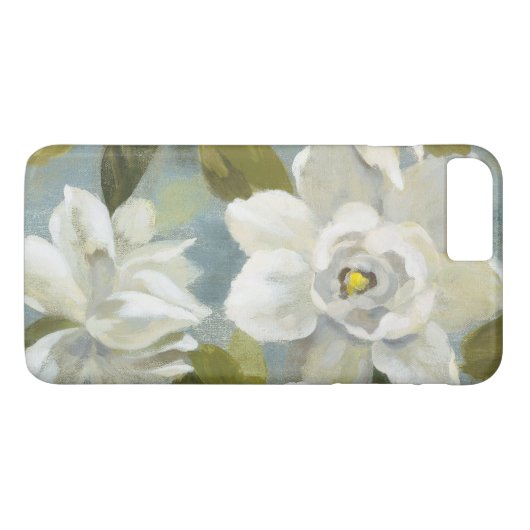Gardenias auf Schiefer-Blau Case-Mate iPhone Hülle (Rückseite (Horizontal))