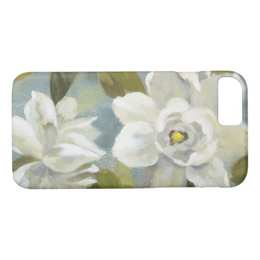 Gardenias auf Schiefer-Blau Case-Mate iPhone Hülle (Rückseite (Horizontal))