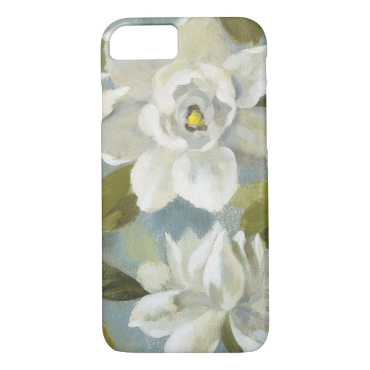 Gardenias auf Schiefer-Blau Case-Mate iPhone Hülle (Rückseite)